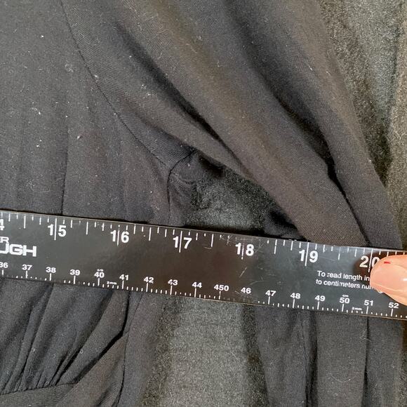 Cabi Womens Blouse Black Long Sleeve Ruched Wrapped Round Neck Stretch M - Picture 8 of 11